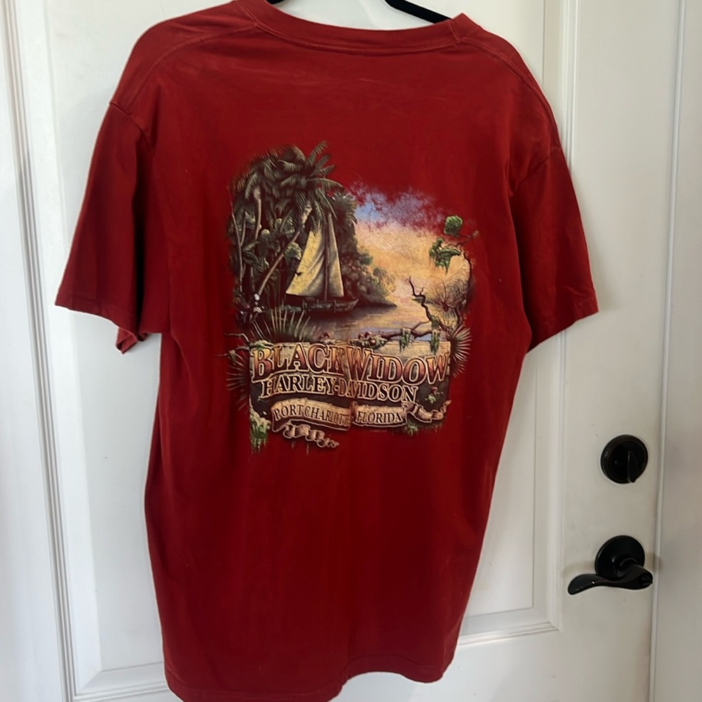 Harley Davidson 100% cotton rust colored short sleeve T-shirt size large